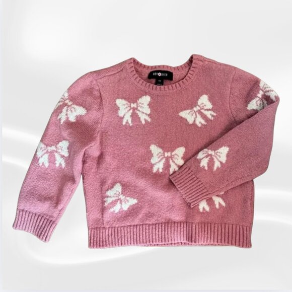 💕 Kids Pink Sweater with Bow Design - Picture 1 of 3